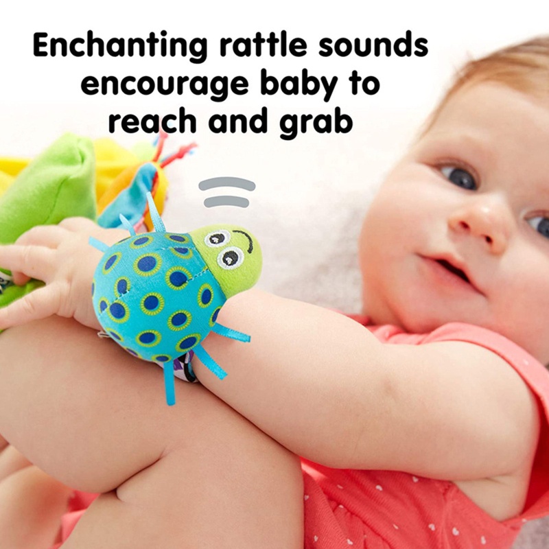 Bộ 2 Đồ Chơi Lục Lạc Đeo Cổ Tay / Mắt Cá Chân Có Chuông Kiểu Hoạt Hình Dễ Thương Cho Bé Sơ Sinh