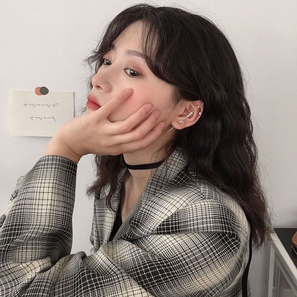 Bông tai mạ bạc đính hạt ngọc trai nhân tạo thời trang