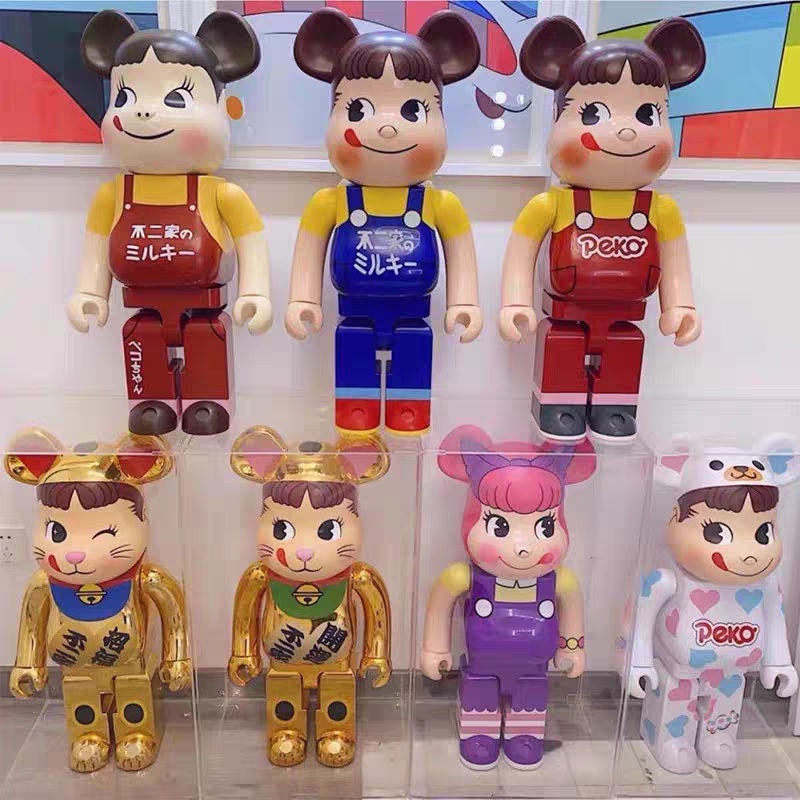 Bearbrick tượng gấu xu hướng - Búp bê đồ trang trí mô hình màu trắng tinh khiết