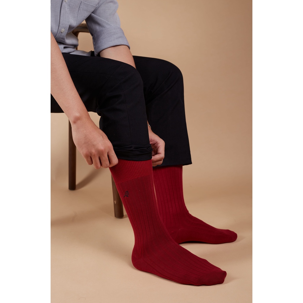 Tất nam cổ cao BRODY Đỏ Đô Cotton  Cao cấp Thời trang nam - MC00579
