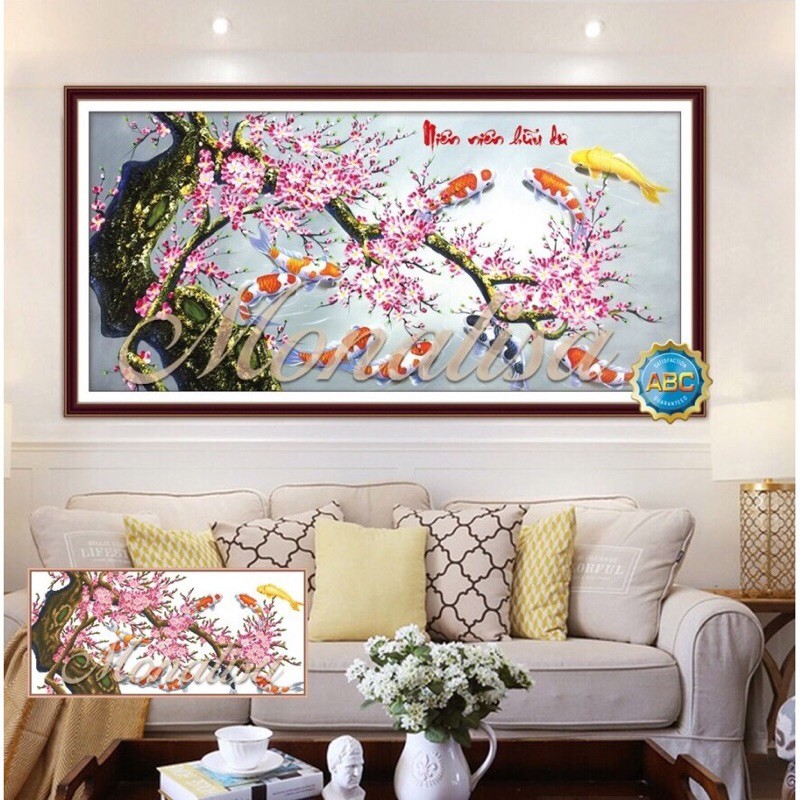 Tranh đính đá Niên Niên Hữu Dư Y8102 (120x60) chưa đính