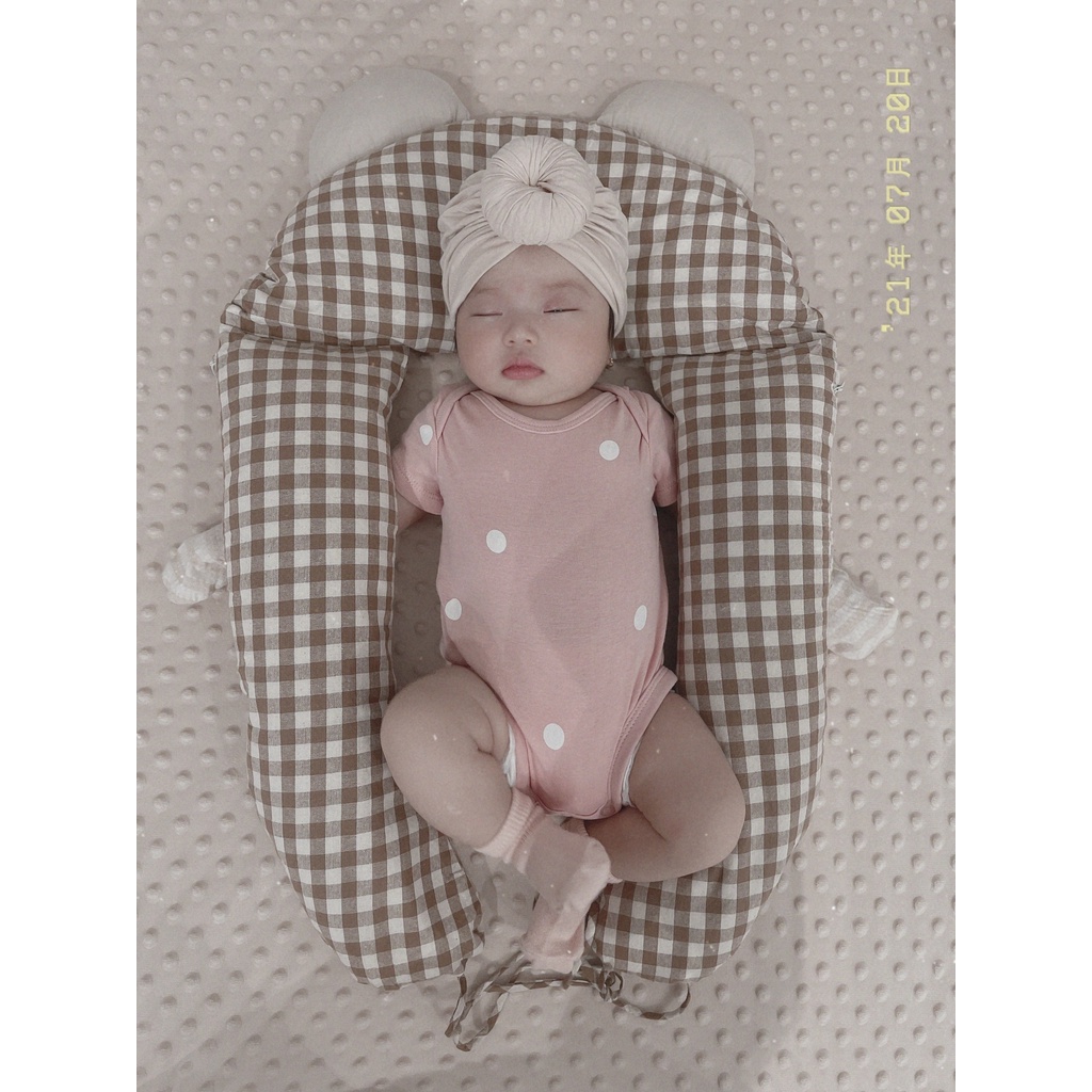 Gối chặn vỏ đỗ chữ U OME 3in1, kiêm gối chống giật mình và gối chống méo đầu cho bé ''Gối đa năng cho bé''