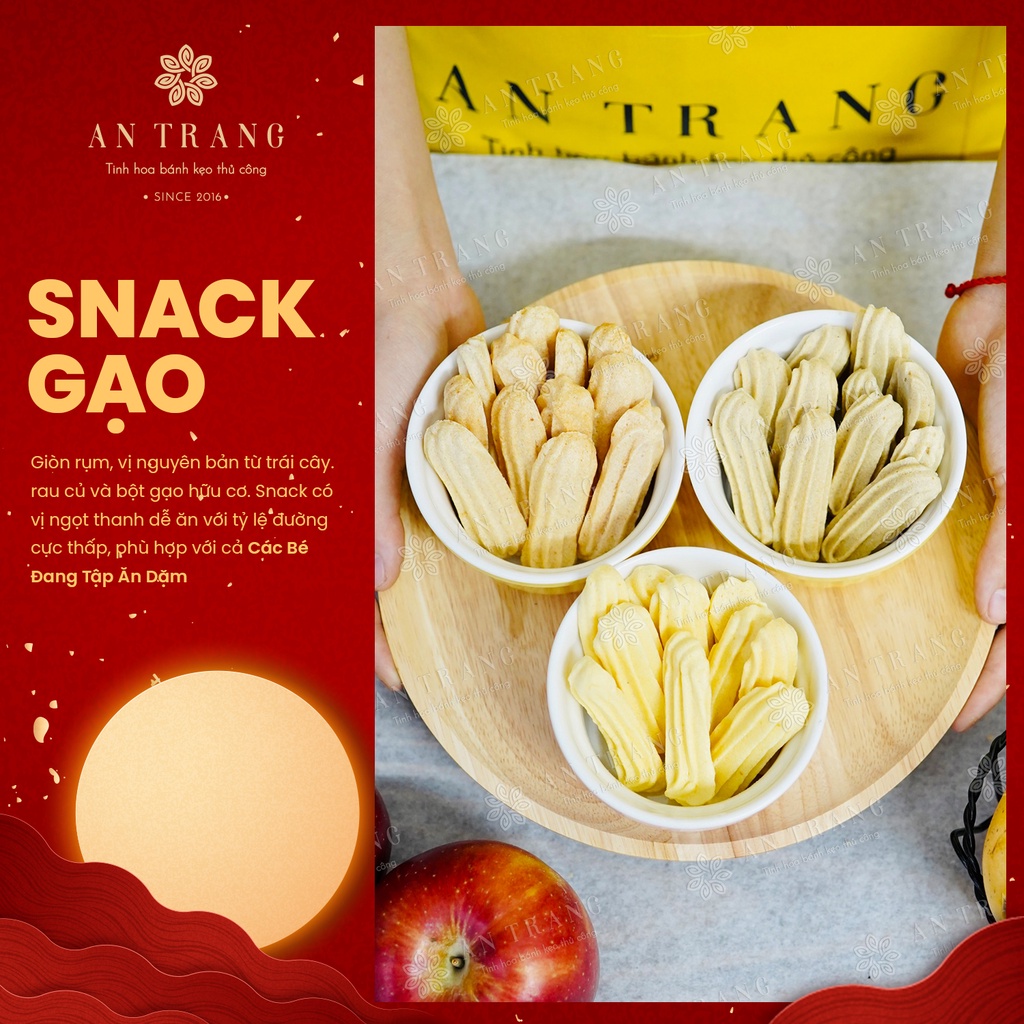 🍼 Snack Gạo Trái Cây và Rau Củ Hữu Cơ cho bé