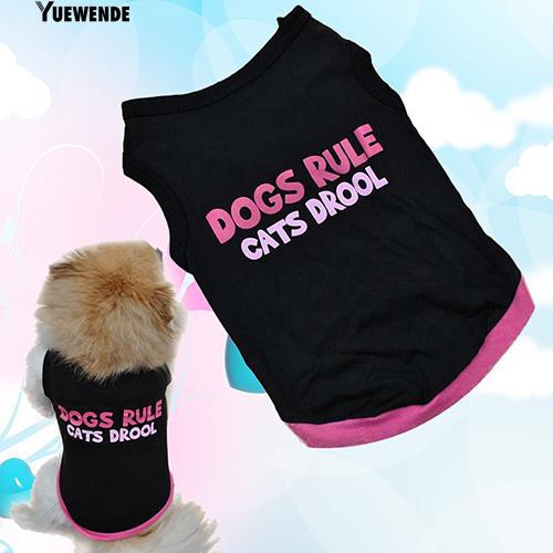 Áo thun cotton cộc tay in chữ vui nhộn cho thú cưng