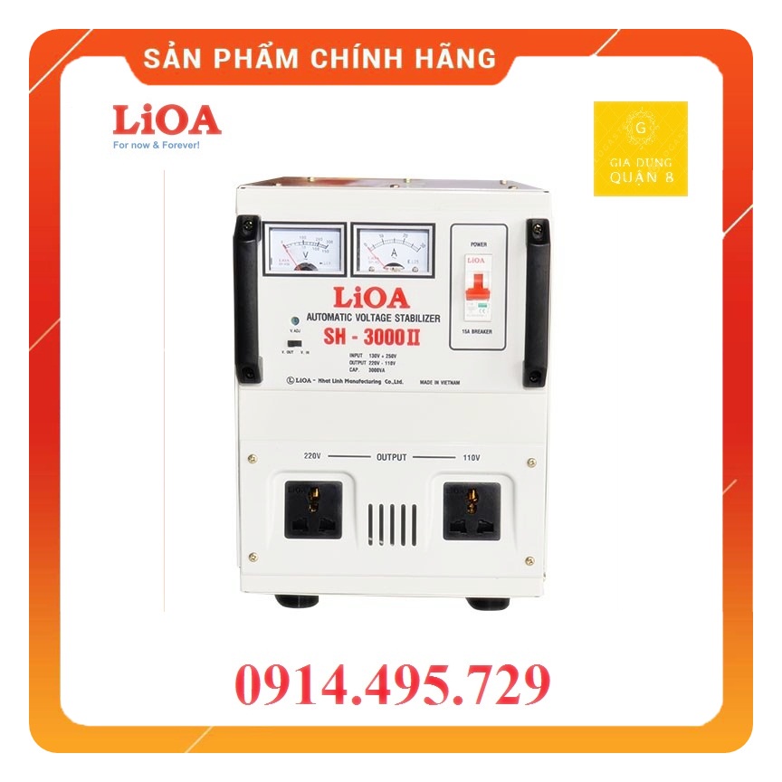 Ổn áp LiOA 3KVA 1 pha chính hãng Nhật Linh 3KW 3000VA 3000W dây đồng thế hệ mới