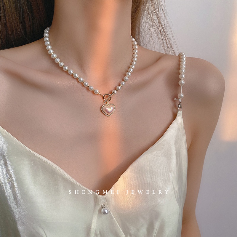 Vòng Cổ Nữ Dây Chuyền Ngọc Trai Bươm Bướm Mặt Dây Chuyền Đôi Phụ Kiện Trang Sức