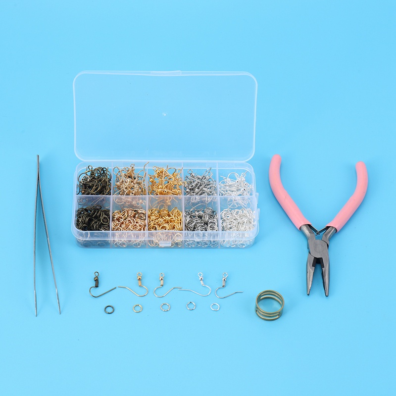 1128 Pieces Earring Kit with Hooks,Jump Rings, Pliers,Tweezers,Opener