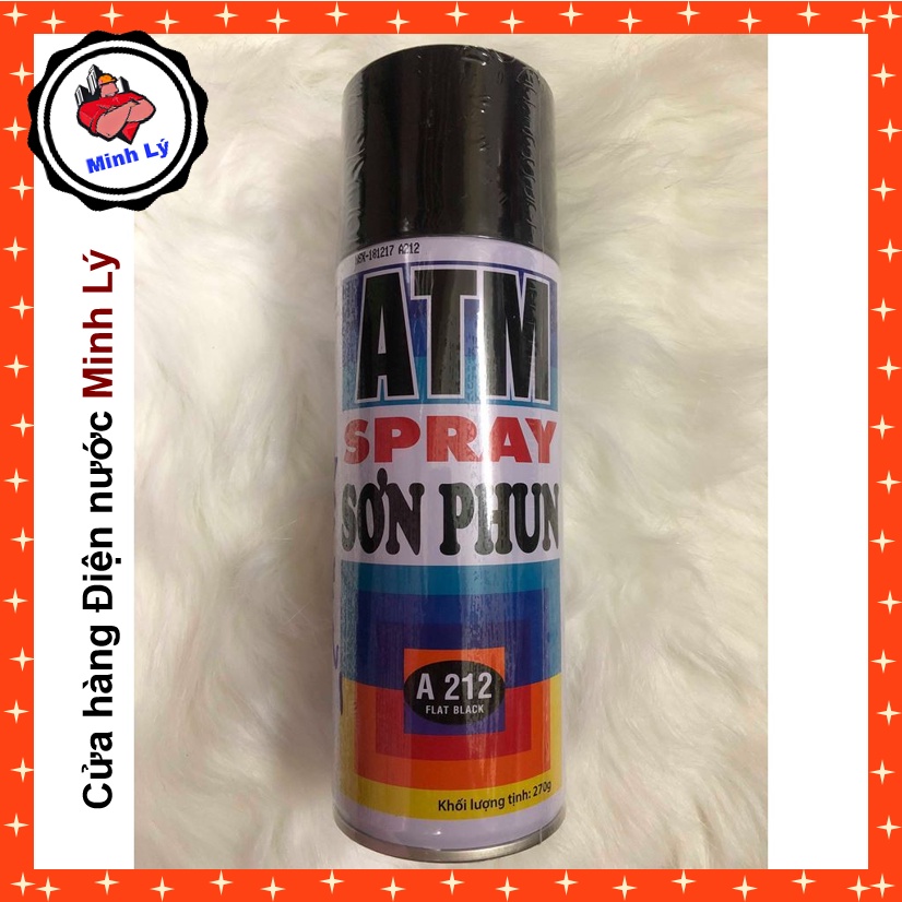 Sơn Phun Đen Mờ A 212 Đen Nhám ATM Spray Cao Cấp