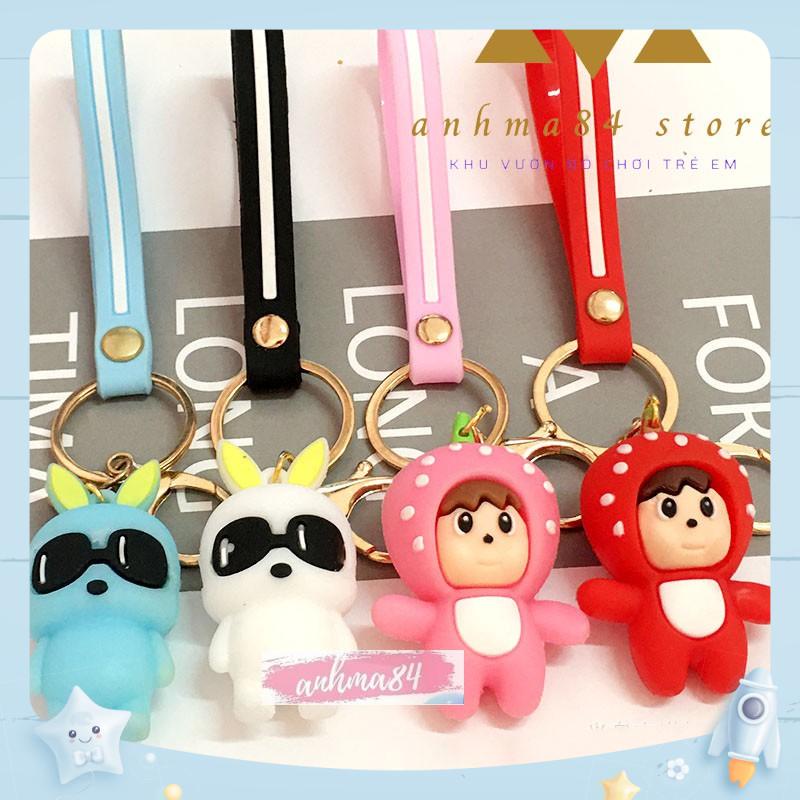 Móc Khóa Bé Dâu Tây - Móc Khóa Phim Hoạt Hình Bé Dâu Siêu Cute - Có dây đeo - anhma84 store