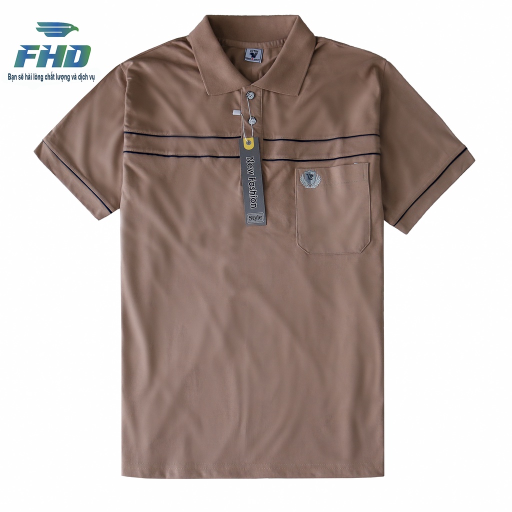 Áo thun nam trung niên cotton có cổ ngắn tay nam form trung niên chất vải dày dặn thấm hút mồ hôi nhiều màu FHDA001