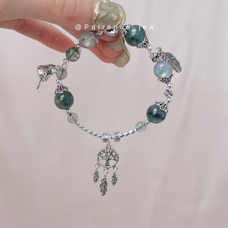 Vòng Tay Labradorite Thạch Anh Tóc Xanh VTLMTATX22A Patronus Jewelry