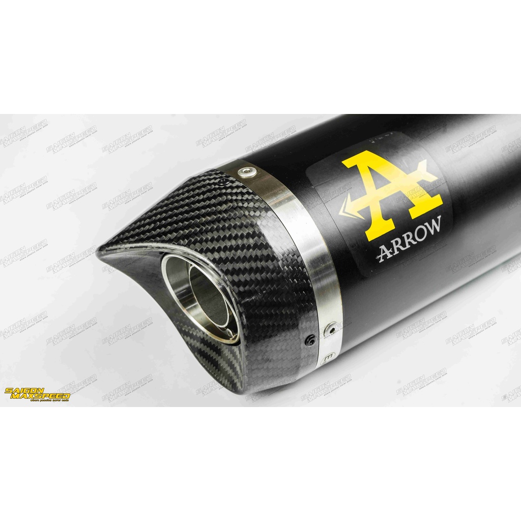 Pô Arrow Thunder Đen Nắp Carbon