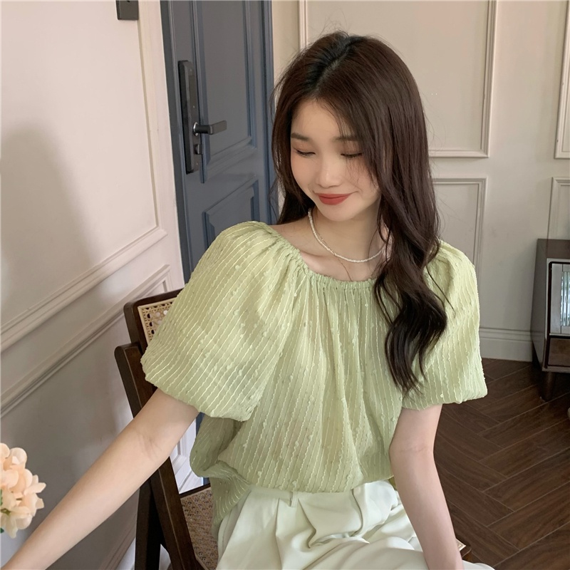 Áo Sơ Mi Ngắn Tay Trễ Vai Một Bên Vai 51324