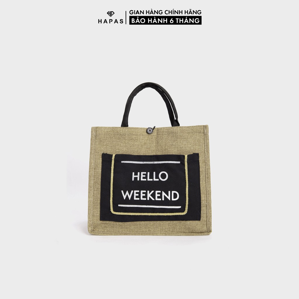 Túi Đi Chơi Du Lịch Chất Cói Hello Weekend Sz 35 HAPAS - 9TSL804 | BigBuy360 - bigbuy360.vn