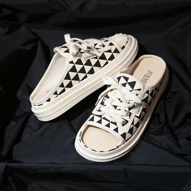 Dép Quai Ngang Thắt Dây Đế Mềm In Hình Mặt Cười 2022 Thời Trang Mùa Hè Cho Nữ