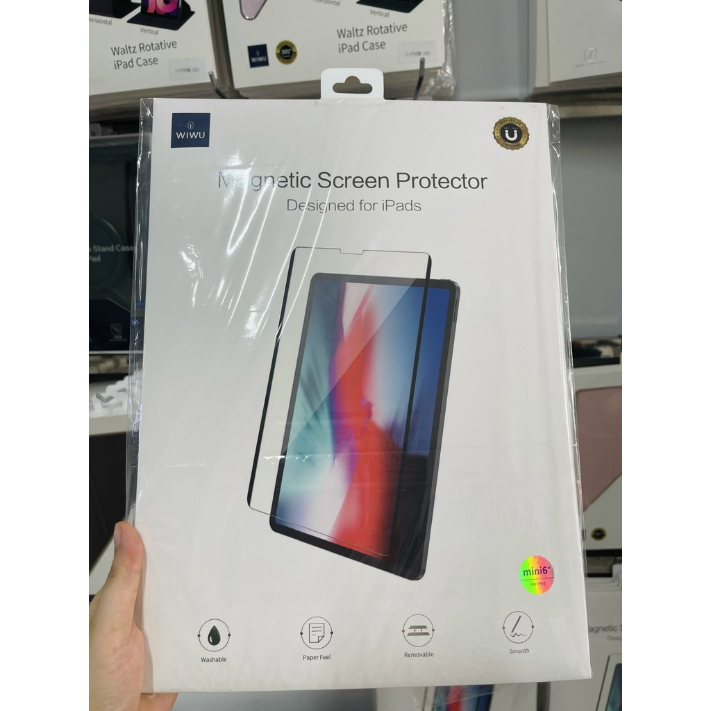 Miếng dán màn hình Ipad Wiwu từ tính Magentic Screen Cảm ứng nhạy, full cover, chống vỡ cảm ứng - Hàng chính hãng