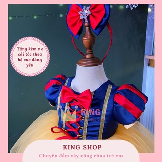 Đầm công chúa bạch tuyết châu âu disney cho bé váy bạch tuyết xinh xắn phối nơ xinh đẹp c