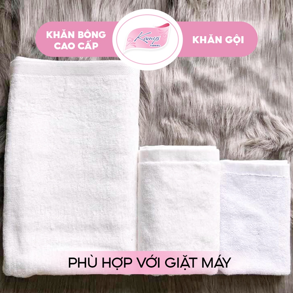 Khăn Lau Đầu Khách Sạn Siêu Dày Kamys Towel 35x80cm 100% Cotton Cao Cấp, Mềm Mại, Thấm Hút Tốt