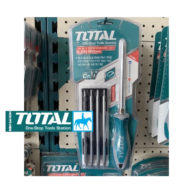 Bộ tua vít 18 đầu đa năng Thép CR-V Total THT250236