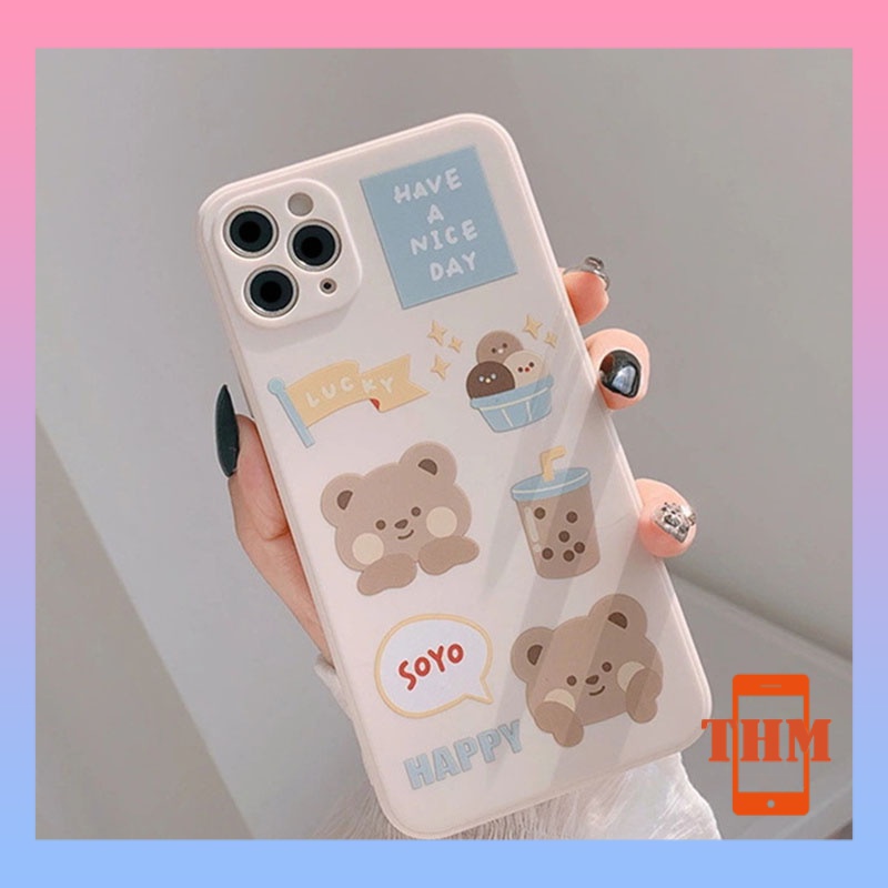Ốp iphone Điện Thoại Cạnh Vuông soyo happy 6/6S/6splus/se/7/7plus/8/8plus/X/xs/xsmax/11/12/13/Pro/Pro Max-925