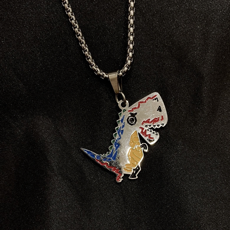 [Miễn Phí Vận Chuyển] Dây Chuyền Mặt Hình Khủng Long Nhỏ Như Trẻ Em Dễ Phối Đồ Dành Cho Nam Và Nữ 22137