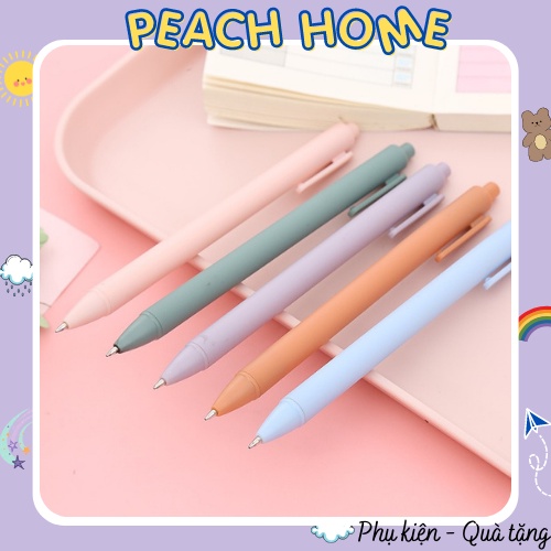 Bút Bi Bấm Mực Đen Màu Sắc Macaron Retro Ngọt Ngào Cho Học Sinh Viết Nhiều Màu Pastel Dễ Thương
