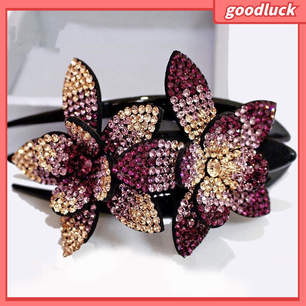 Kẹp tóc hình hoa đính kim cương giả thời trang sang trọng cho nữ