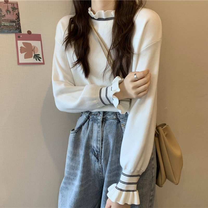Áo Sweater Dệt Kim Cổ Lọ Dáng Rộng Thời Trang Mùa Đông Cho Nữ