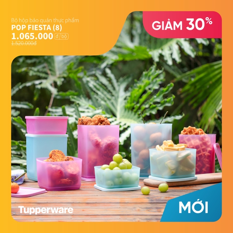 Bộ 8 hộp bảo quản thực phẩm Pop Fiesta