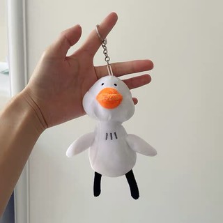 Móc khóa thú nhồi bông hình chú vịt chân đen siêu đáng yêu