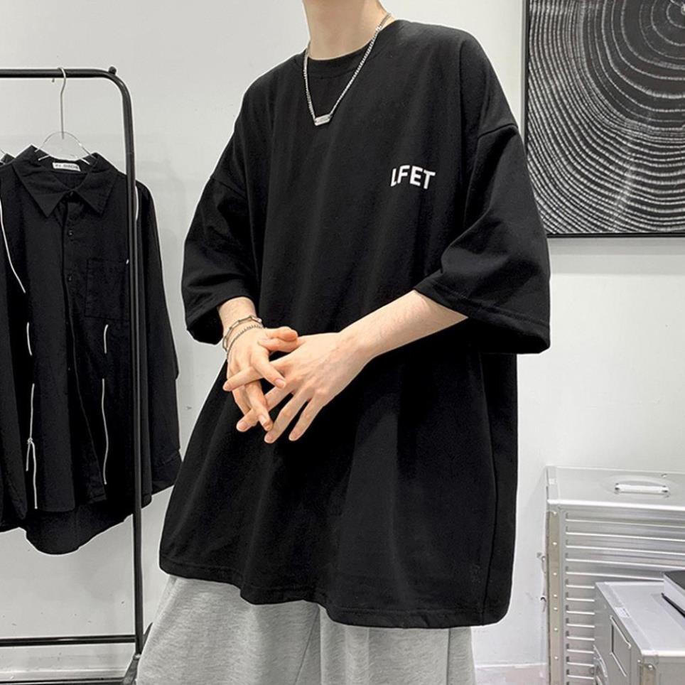 Áo thun nam nữ unisex tay lỡ LF 84, áo phông tay lỡ unisex form rộng oversize streetwear