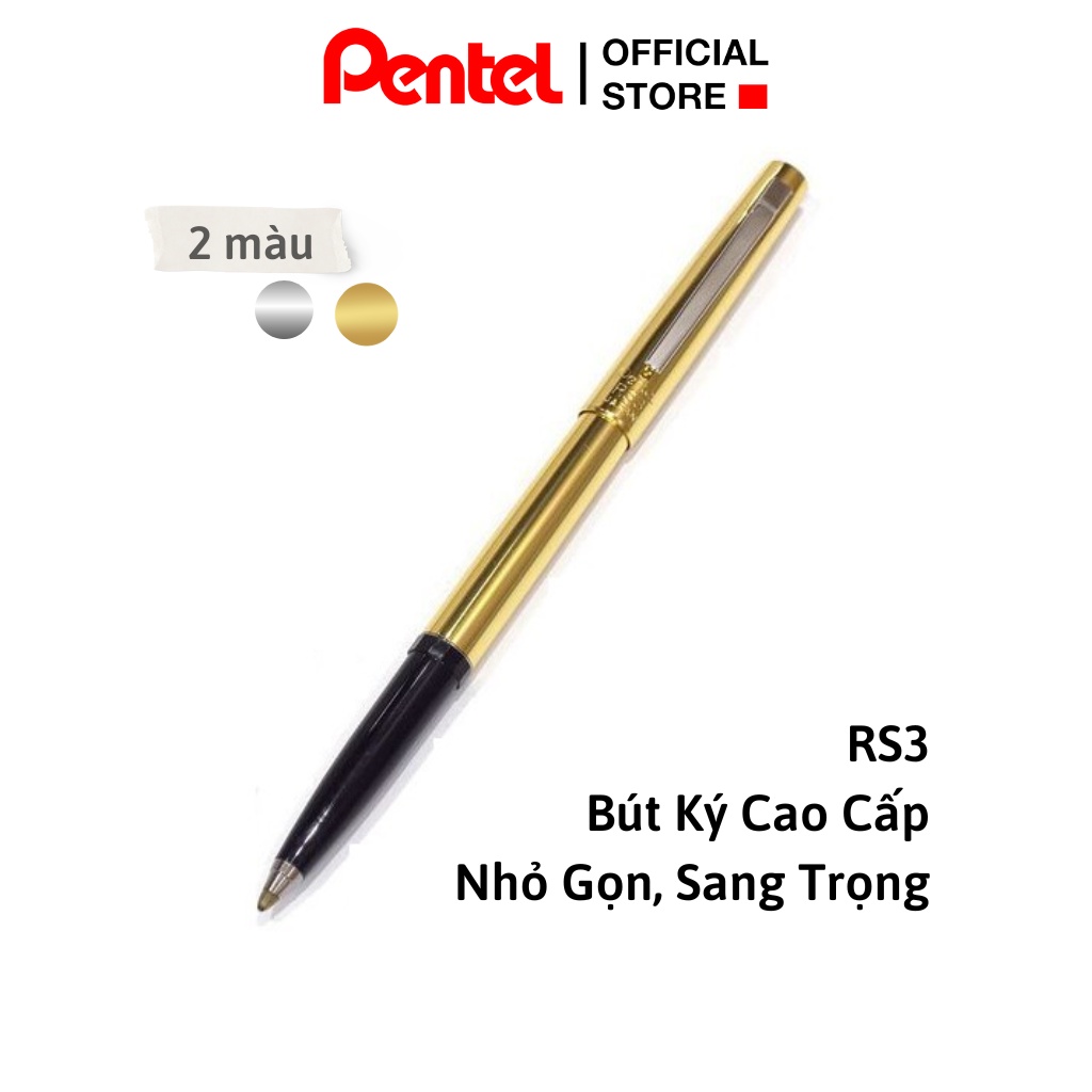 Bút Ký Cao Cấp Pentel RS3 Ngòi 0.8mm Mực Xanh | 2 Màu Vỏ