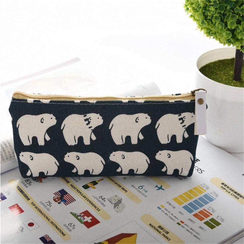 Túi Đựng Bút Bằng Vải Canvas Thiết Kế Đơn Giản Xinh Xắn Ốp