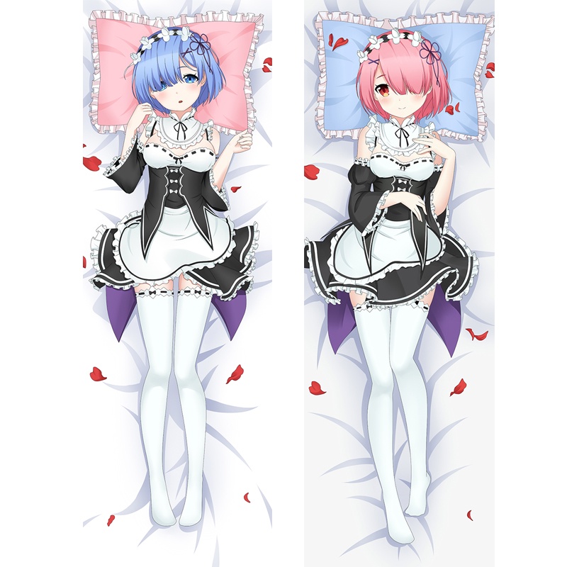 Vỏ Gối Ôm In Hình Nhân Vật Anime Re: Zero kara Hajimeru Isekai Seikatsu Rem Ram 50 * 150cm