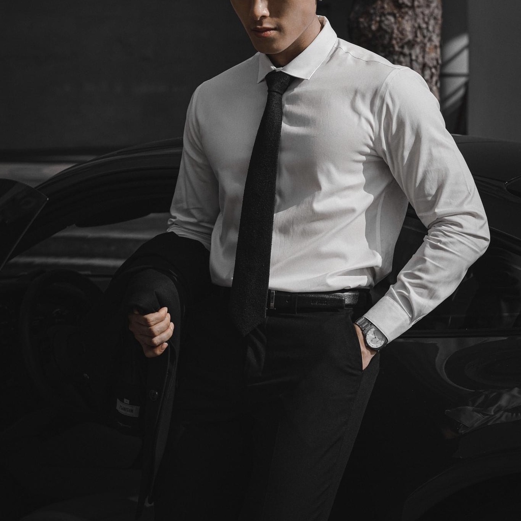 Áo sơ mi trắng nam WEMAN, Áo sơ mi nam dài tay dáng slim fit, Chất liệu cao cấp thấm hút mồ hôi WEMAN-WMA2213
