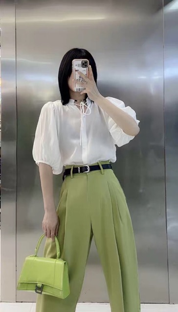 Quần xuông xanh cốm