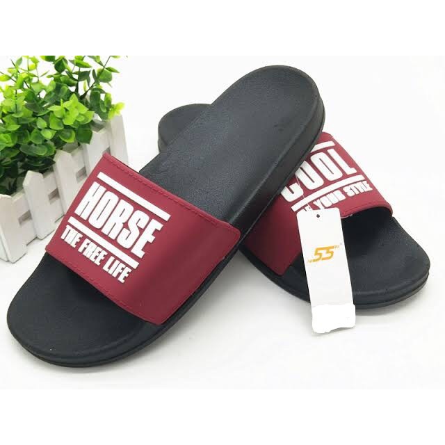 Dép Quai Ngang Cool Horse Màu Đỏ Đô Big Size 46-47-48-49-50