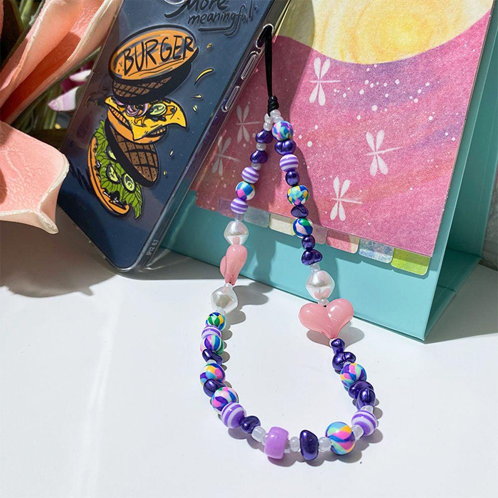 Dây Đeo Điện Thoại Dạng Chuỗi Hạt Màu Trắng Đen Phong Cách Baroque Cổ Điển Chống Thất Lạc