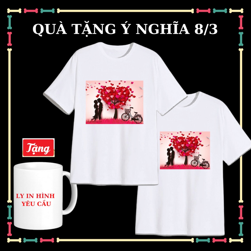 Tặng ly sứ in hình theo yêu cầu Mua cặp áo đôi áo cặp nam nữ đủ size áo