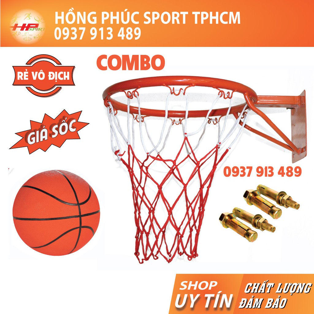 Khung bóng rổ - vành bóng rổ treo tường 40 45 cm, size số 3 5 6 7 - mini cho bé và thi đấu, sơn tĩnh điện dầy