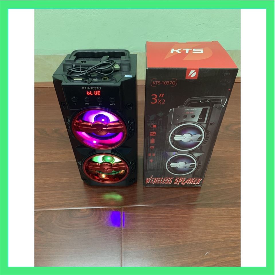 [SIÊU RẺ] Loa Bluetooth Hát Karaoke KTS - 1037G Tặng Kèm Mic Có Dây Chất Lượng