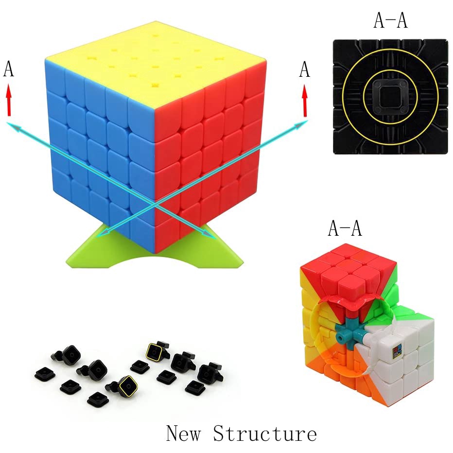 Bộ 5 Khối Rubik 2x2 3x3 4x4 5x5 & Kim Tự Tháp 3D Đồ Chơi Giáo Dục Chất Lượng Cao