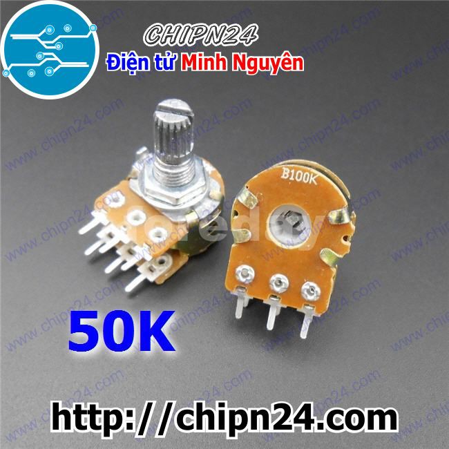 [3 CHIẾC] Biến trở Volume Đôi 50K WH148 (B503 503 6 chân)