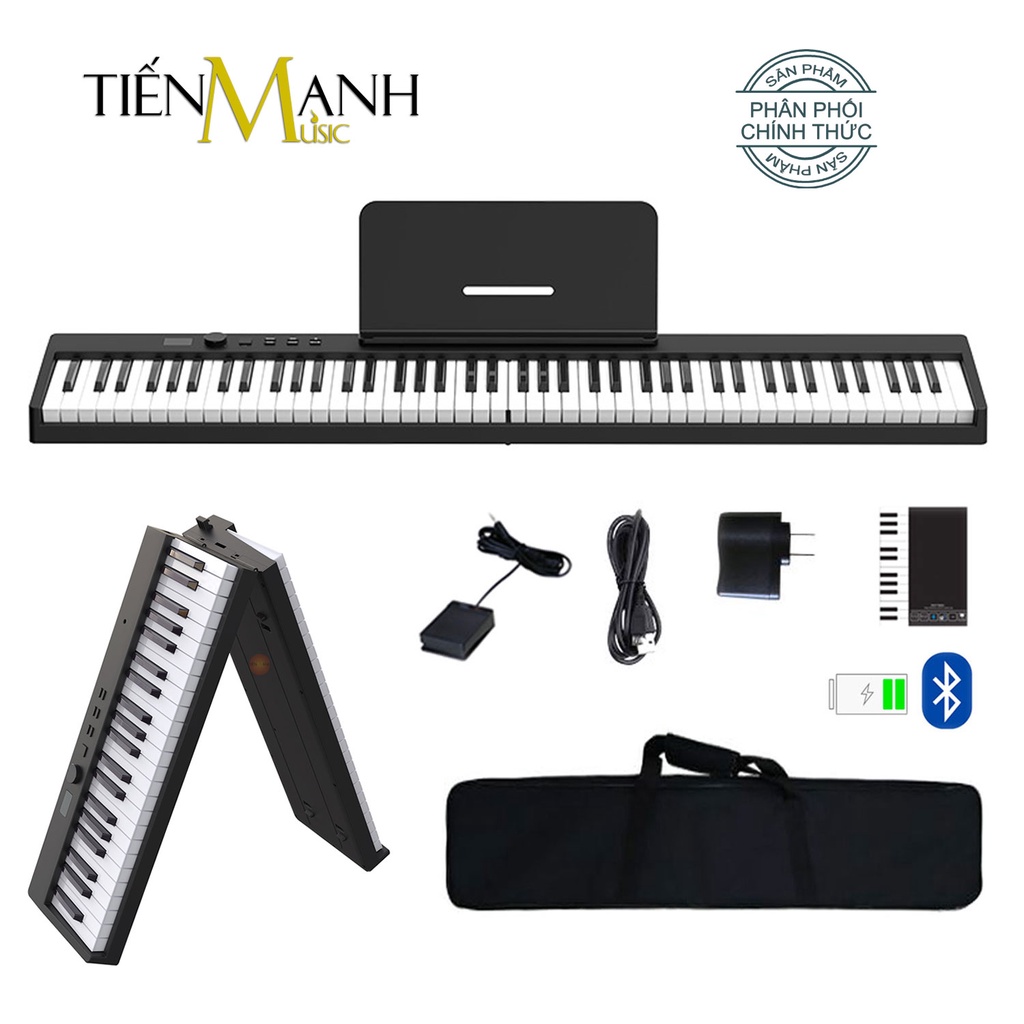 [Gấp Gọn] Đàn Piano Điện Konix PJ88C - 88 Phím Cảm Ứng Lực Có Loa (Pin sạc, Bluetooth, Pedal PJ88)