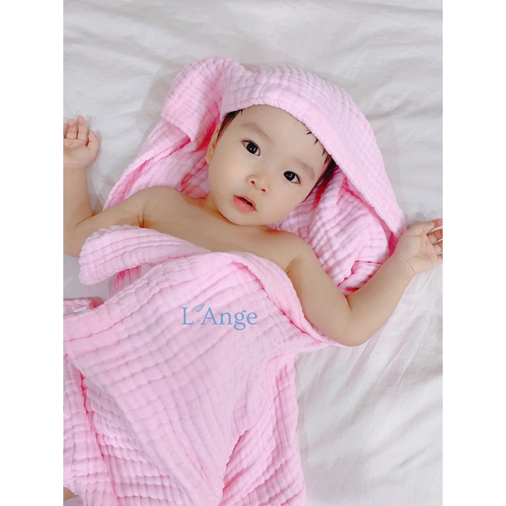 L'ange chăn đắp, khăn tắm vải bông 9 lớp 70x95cm