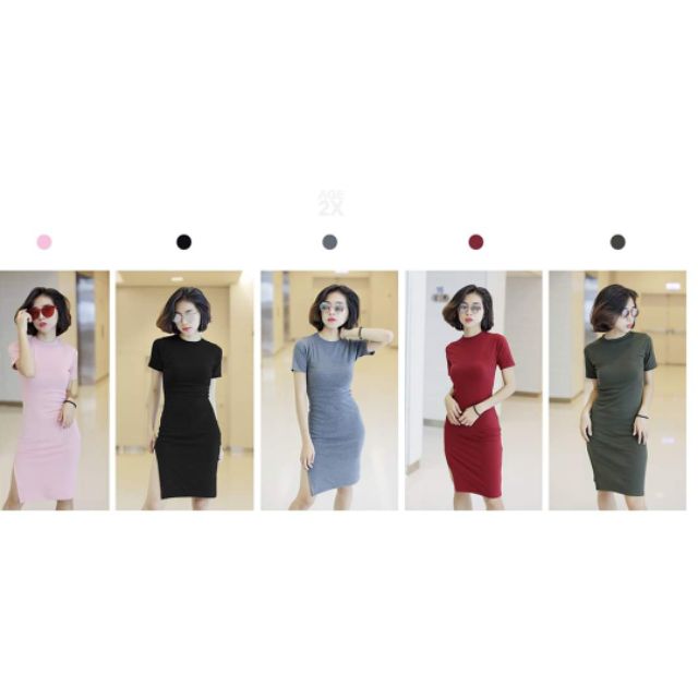 Đầm body xẻ tà AGE2X