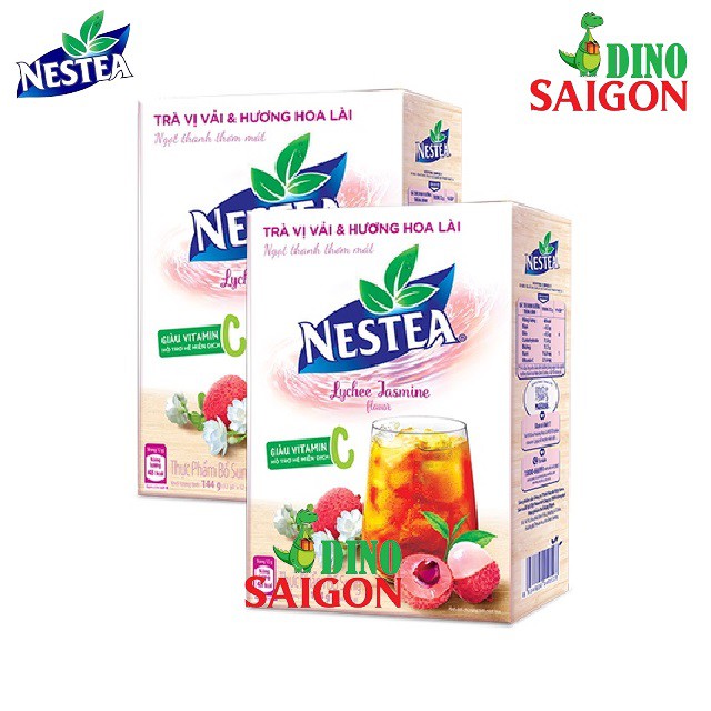 Bộ 2 Hộp Trà Nestea vị Vải và Hương Hoa Lài (Hộp 12 gói x 12g)