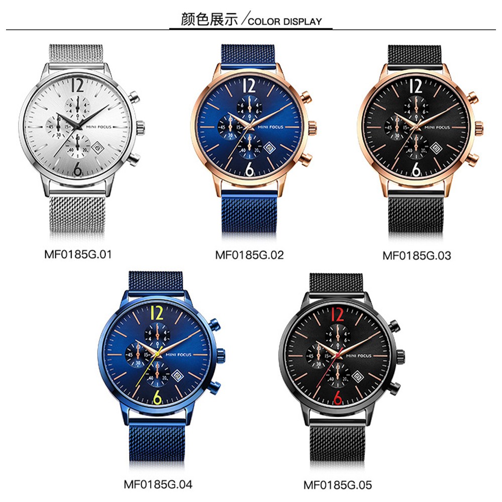MINI FOCUS Đồng Hồ Quartz Nam Chống Thấm Nước Kiểu Dáng Sang Trọng