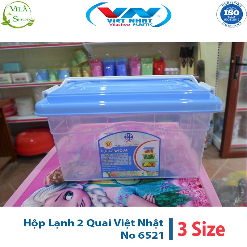 [ 3 Size ] Hộp Đựng Thực Phẩm, Hộp Lạnh 2 Quai Bảo Quản Thực Phẩm Việt Nhật No 6521 - Quai Xách Gọn Gàng Tiện Lợi