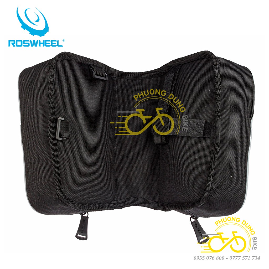 Túi đôi treo khung xe đạp ROSWHEEL có ngăn điện thoại